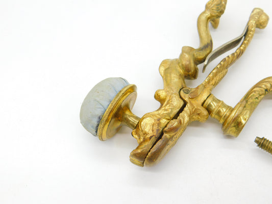 French Art Nouveau Victorian Gilt Metal Dolphin Table Clamp Pin Cushion Antique c1880