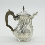 Victorian French .950 Standard Silver Chocolate Pot Antique c1860 Fleur-De-Lys