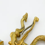French Art Nouveau Victorian Gilt Metal Dolphin Table Clamp Pin Cushion Antique c1880