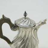 Victorian French .950 Standard Silver Chocolate Pot Antique c1860 Fleur-De-Lys