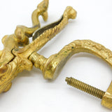French Art Nouveau Victorian Gilt Metal Dolphin Table Clamp Pin Cushion Antique c1880