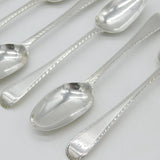 Early Georgian Set of Six Sterling Silver Bright Cut Tea Spoons Antique c1770
