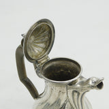 Victorian French .950 Standard Silver Chocolate Pot Antique c1860 Fleur-De-Lys