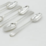 Early Georgian Set of Six Sterling Silver Bright Cut Tea Spoons Antique c1770