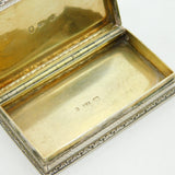William IV Sterling Silver Engraved Snuff Box Antique 1835 Birmingham