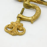 French Art Nouveau Victorian Gilt Metal Dolphin Table Clamp Pin Cushion Antique c1880