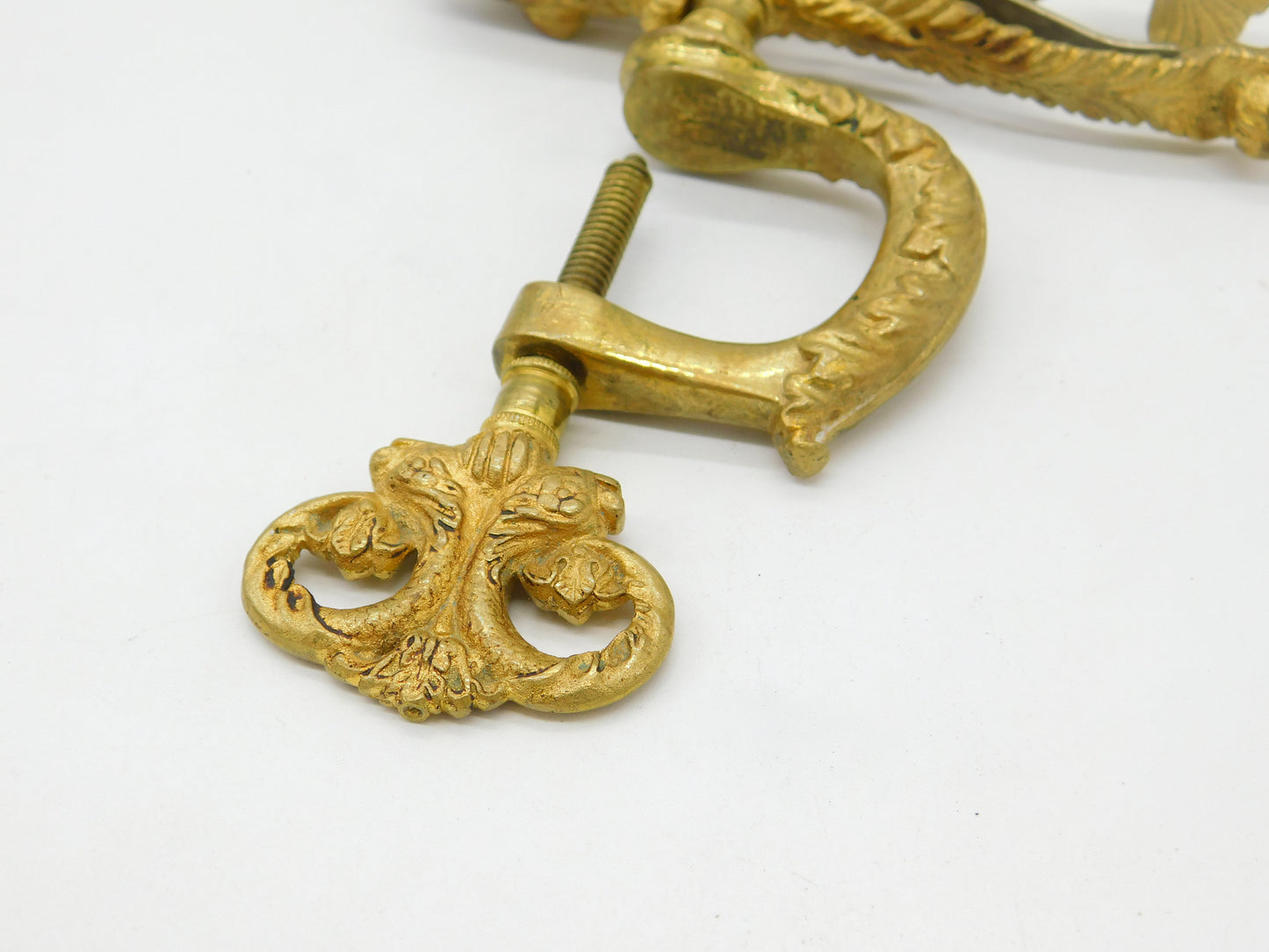 French Art Nouveau Victorian Gilt Metal Dolphin Table Clamp Pin Cushion Antique c1880