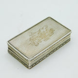 William IV Sterling Silver Engraved Snuff Box Antique 1835 Birmingham