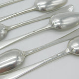 Early Georgian Set of Six Sterling Silver Bright Cut Tea Spoons Antique c1770