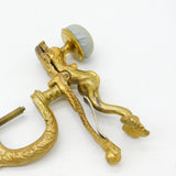 French Art Nouveau Victorian Gilt Metal Dolphin Table Clamp Pin Cushion Antique c1880