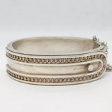 Victorian Sterling Silver Buckle Bangle Bracelet Antique c1860s