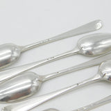 Early Georgian Set of Six Sterling Silver Bright Cut Tea Spoons Antique c1770