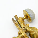 French Art Nouveau Victorian Gilt Metal Dolphin Table Clamp Pin Cushion Antique c1880