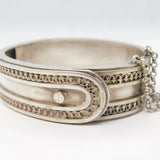 Victorian Sterling Silver Buckle Bangle Bracelet Antique c1860s