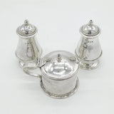Guild of Handicraft Sterling Silver Three-Piece Cruet Set Vintage 1970 London