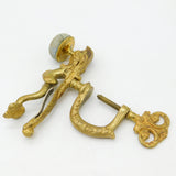 French Art Nouveau Victorian Gilt Metal Dolphin Table Clamp Pin Cushion Antique c1880