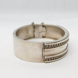 Victorian Sterling Silver Buckle Bangle Bracelet Antique c1860s