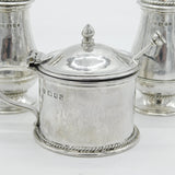 Guild of Handicraft Sterling Silver Three-Piece Cruet Set Vintage 1970 London