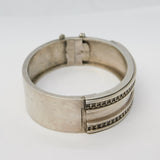 Victorian Sterling Silver Buckle Bangle Bracelet Antique c1860s