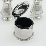Guild of Handicraft Sterling Silver Three-Piece Cruet Set Vintage 1970 London