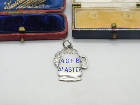 Sterling Silver 'Ancient Order Of Froth Blowers' Fob Pendant Antique 1926 Deco