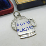 Sterling Silver 'Ancient Order Of Froth Blowers' Fob Pendant Antique 1926 Deco