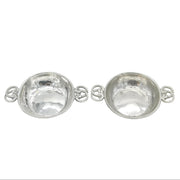 A.E Jones Arts & Crafts Pair of Sterling Silver Quaich Dishes Antique 1925 Birmingham