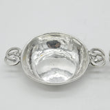 A.E Jones Arts & Crafts Pair of Sterling Silver Quaich Dishes Antique 1925 Birmingham