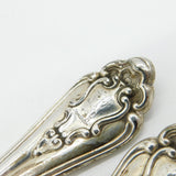 Victorian Sterling Silver Marlborough Pattern Serving Spoon Pair Antique 1841