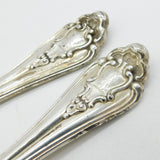 Victorian Sterling Silver Marlborough Pattern Serving Spoon Pair Antique 1841