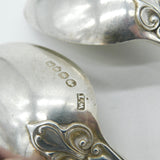 Victorian Sterling Silver Marlborough Pattern Serving Spoon Pair Antique 1841