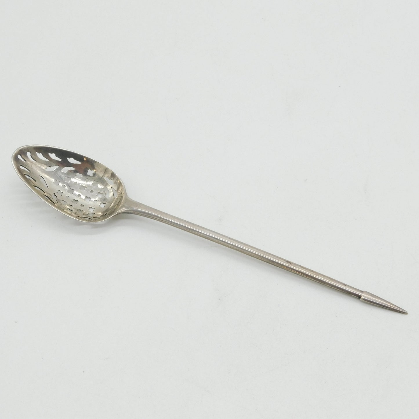 George II Sterling Silver Mote Spoon Antique c1740 London George Greenhill Jones