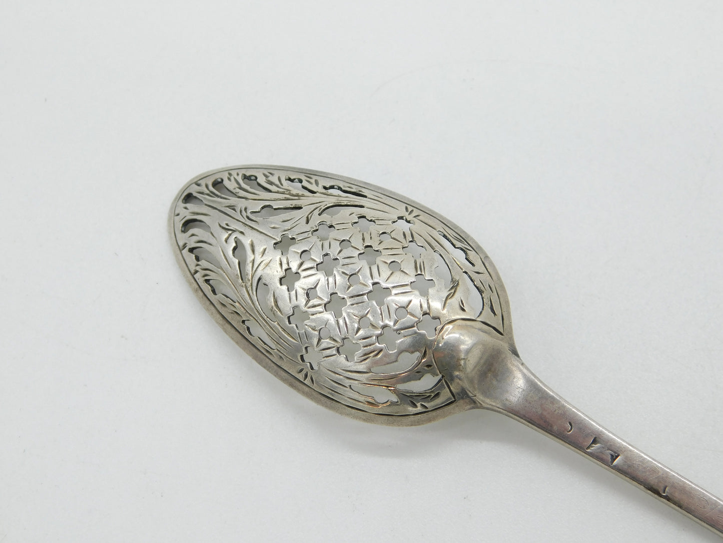 George II Sterling Silver Mote Spoon Antique c1740 London George Greenhill Jones