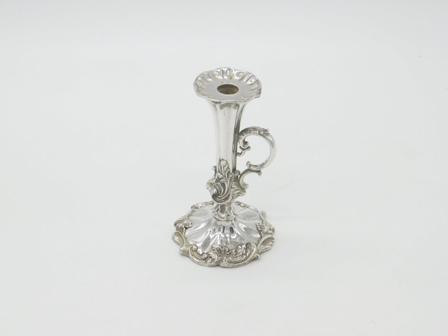 Victorian Sterling Silver Chamberstick 'Go-To-Bed' Antique 1850 Sheffield