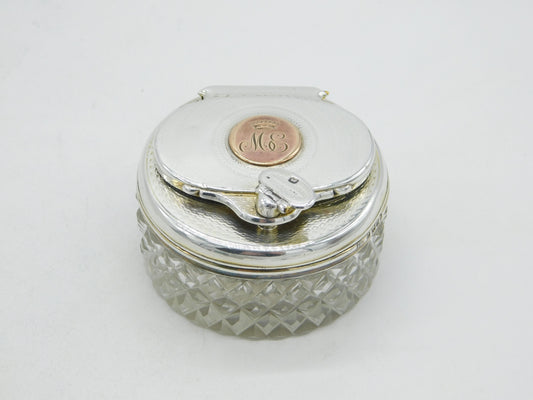 George IV Sterling Silver Cut Glass Powder Jar ;Countess Vane; Antique 1823 London