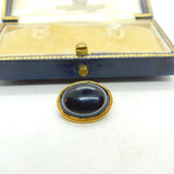 Victorian 15ct Gold & Cabochon Bulls Eye Agate Brooch Antique c1850