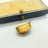 Victorian 15ct Gold & Cabochon Bulls Eye Agate Brooch Antique c1850