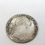 King George III Silver Milled Shilling Coin Antique 1787 Fair Condition