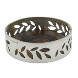 Contemporary Sterling Silver & Turned Wooden Bottle Coaster Vintage 1977 London