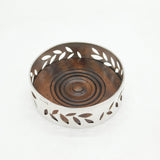 Contemporary Sterling Silver & Turned Wooden Bottle Coaster Vintage 1977 London
