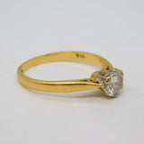 18ct Yellow Gold & 0.5ct Brilliant Cut Diamond Solitaire Ring Vintage London