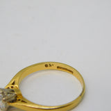 18ct Yellow Gold & 0.5ct Brilliant Cut Diamond Solitaire Ring Vintage London