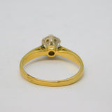 18ct Yellow Gold & 0.5ct Brilliant Cut Diamond Solitaire Ring Vintage London