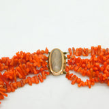 George III 9ct Gold, Hair Plait & Graduated Coral Mourning Necklace Antique 1793