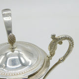 19th Century French .950 Silver Pedestal Nouveau Mustard Pot Antique c1880
