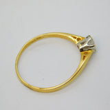 18ct Yellow Gold & 0.33ct Brilliant Cut Diamond Solitaire Ring Vintage London