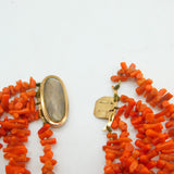 George III 9ct Gold, Hair Plait & Graduated Coral Mourning Necklace Antique 1793