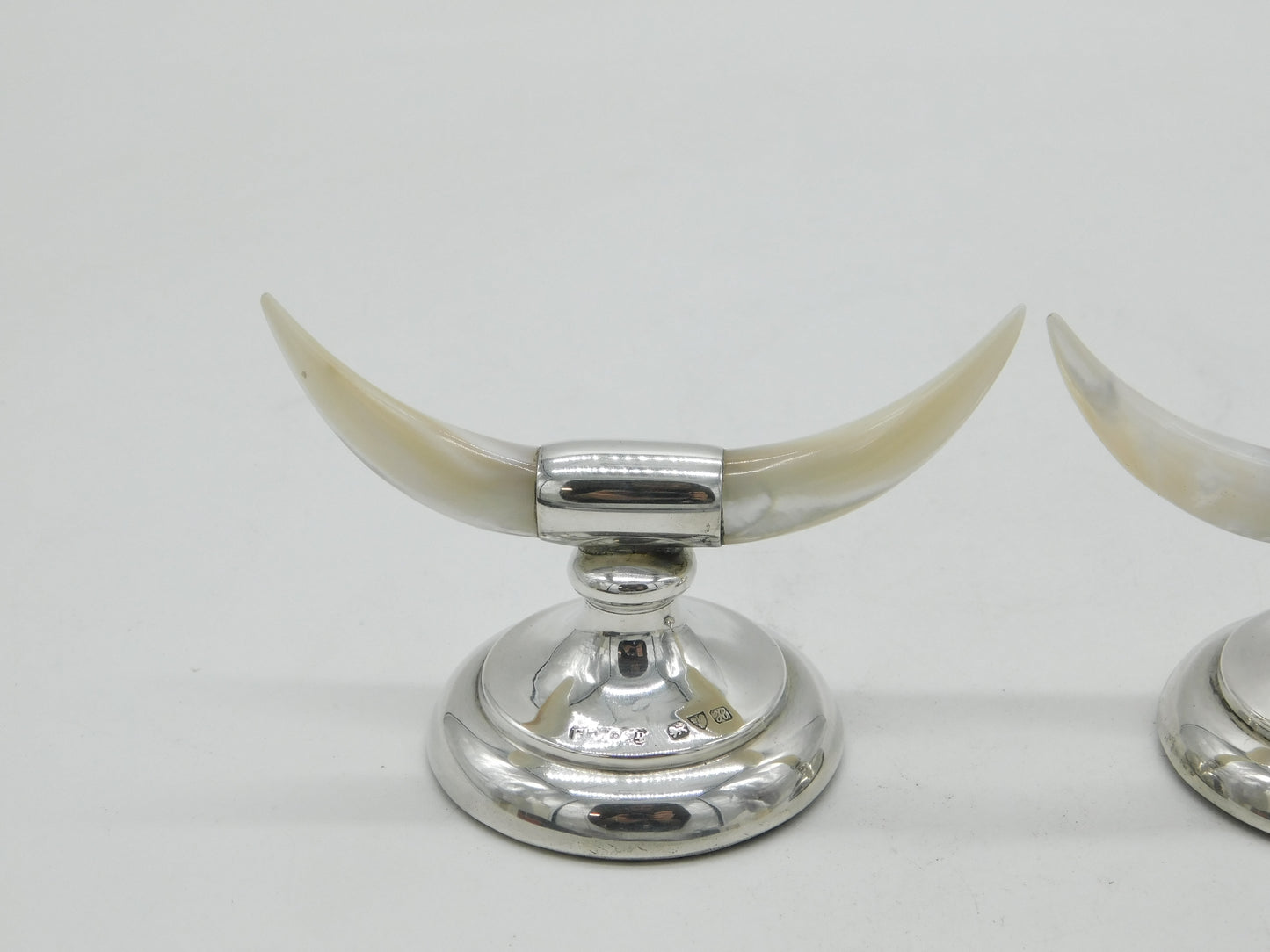 Edwardian Sterling Silver, Mother of Pearl Cutlery Rests Antique 1908 Chester