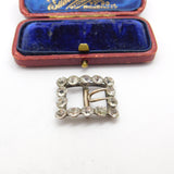Victorian Sterling Silver & Paste Set Shoe Buckle Antique 1896 Chester