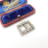 Victorian Sterling Silver & Paste Set Shoe Buckle Antique 1896 Chester